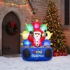 Gymax 6FT Inflatable Santa DJ with Spinning Music Light Silent Mode and Flashing LED Lights for Outdoor Yard Display - 3 of 4