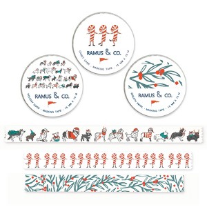 Holiday Masking Tape by Ramus & Co - 3ct Rolls, Assorted - 1 of 4