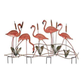 28.5" Iron Flamingo Garden Stake Pink - Zingz & Thingz