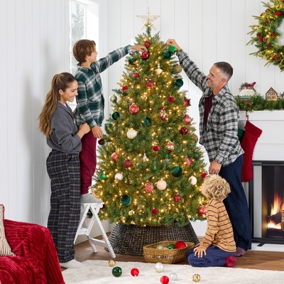 7.5ft Pre-Lit Douglas Fir Artificial Christmas Tree with Warm White Lights
