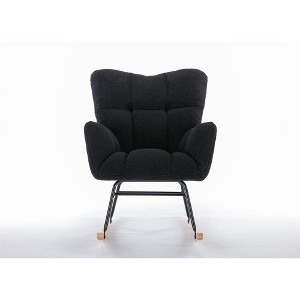 COWLOWN Teddy Fabric Rocking Glider Nursery Chair, 250LBS Capacity for Living Room/Bedroom Indoor - 1 of 4