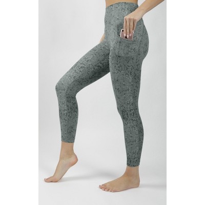 Yogalicious - Women's Nude Tech Water Droplet High Waist Side Pocket Ankle  Legging - Sage - Large : Target