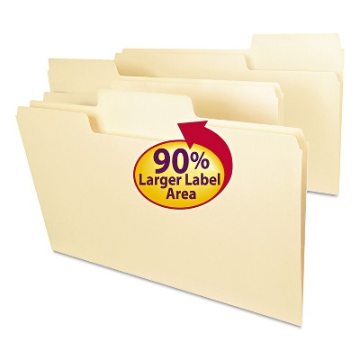 Smead SuperTab File Folders 1/3 Cut Top Tab Legal Manila 100/Box 15301