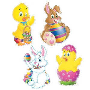 Beistle Easter Cutouts for Spring Home Party Decorations, 14", (16/Pkg) Multicolored - 1 of 4