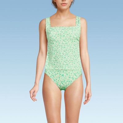 Lands' End Women's Tugless Squareneck Scallop Tankini Top