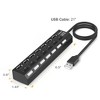 Insten 7 Port USB Hub for Laptops & Computer, USB 2.0 High Speed Hub with 480 Mbps Transfer Speed, Black - 4 of 4