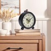 REGALWOVEN Metal Battery Powered Silent Vintage Desk Clock 5.9 x 5.1 x 2 Inches - 2 of 4