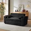 Corduroy Sofa Bed with Pull-Out Bed and Armrests with Storage - 4 of 4