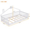 Twin Size Montessori Floor Bed with Safety Guardrails and Door for Toddler - 3 of 4