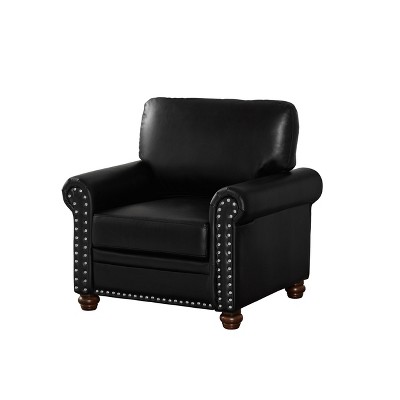 NicBex 35.83 Inch Modern Faux Leather Single Sofa with Wood Legs for Living Room,Office,Apartment