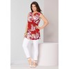 Roaman's Women's Plus Size Sleeveless Floral Big Shirt - 3 of 4