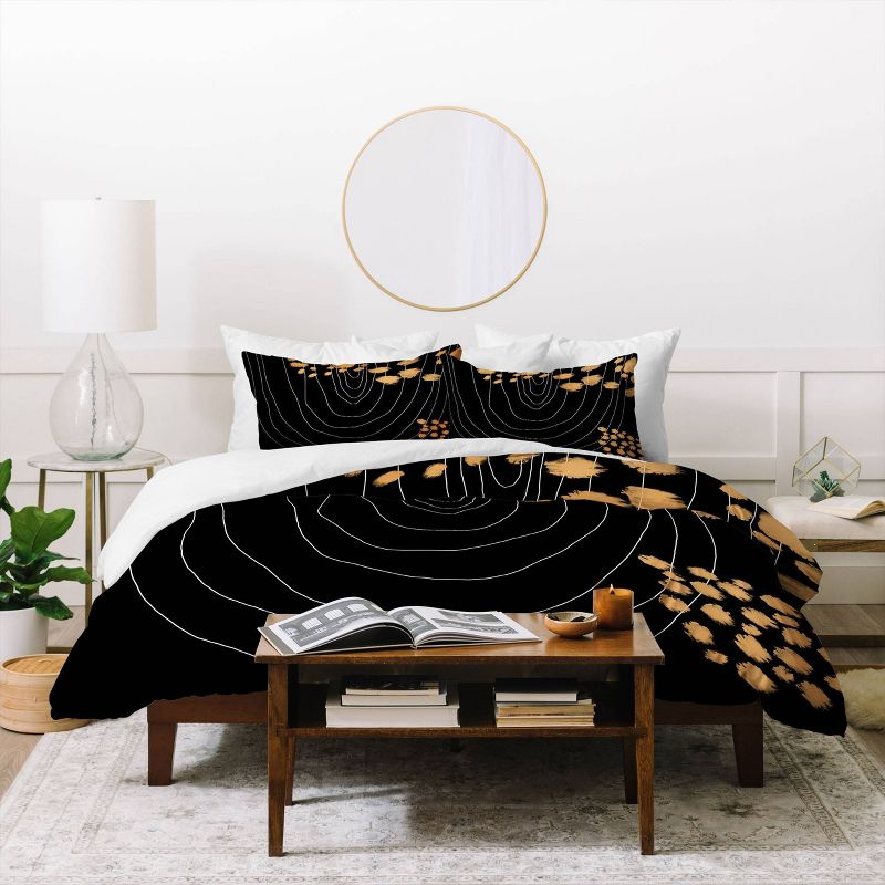 Aleeya Jones Polyester Comforter & Sham Set Black/Gold - Deny Designs, 5 of 6