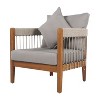 Okak Patio Accent Chairs with Handwoven Rope Frame,1 PCS,Upholstered Outdoor Armchair Acacia Club Chair for Backyard&Garden,400lbs Max - 4 of 4