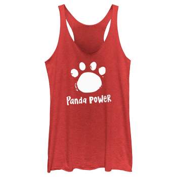 Women's Turning Red Panda Power Paw Print Racerback Tank Top