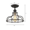 Homestock Jaxon Industrial-Style 1 Light Rubbed Bronze Semi-Flush Ceiling Fixture 10" Wide - 3 of 3