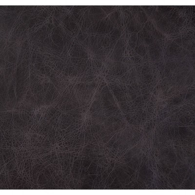 34" Antique Ebony Top Grain Leather & Wood Accent Chair