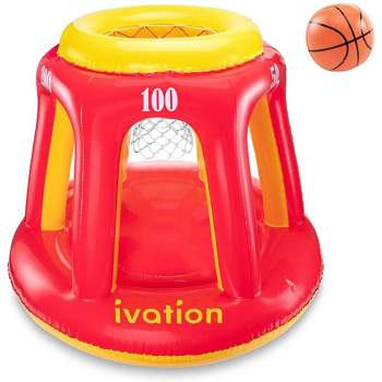 Ivation Swimming Pool Basketball Hoop Set, Inflatable Basketball Hoop