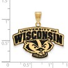 Black Bow Jewelry 14k Yellow Gold Plated Sterling Silver Wisconsin Badgers NCAA Large Pendant - 2 of 3