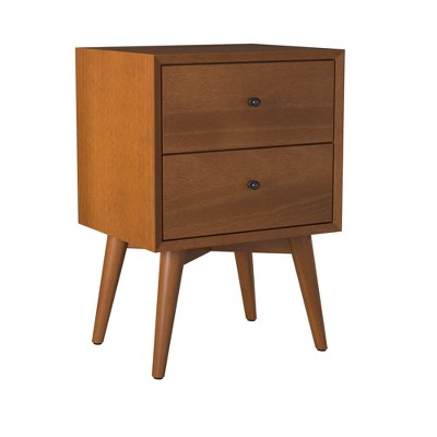 Flynn Acorn Brown Mahogany 2-Drawer Nightstand, 18"W x 15"D x 26"H