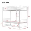 NicBex Twin Over Twin Bunk Bed with Safty Guardrail and Shelf,Metal Twin Loft Bed with Ladder and Converts to 2 Twin Beds,Bunk Beds for Bedroom,White - 3 of 4