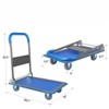 VisioGear Foldable Push Cart Dolly, Moving Platform Hand Truck with 360 Degree Swivel Wheels, Blue, 28.7"*19"*32.5" - 3 of 4