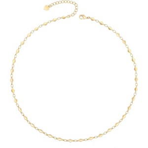 18K Gold Plated Paperclip Choker with Freshwater Cultured Pearl Pendant, Dainty Satellite Chain Necklace - 1 of 4