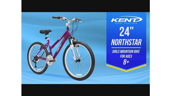 Kent Northstar 24&#34; Kids&#39; Mountain Bike - Berry, 2 of 16, play video
