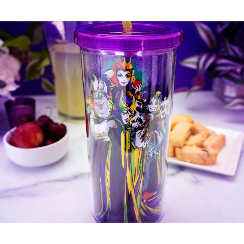 Silver Buffalo Disney Villains Plastic Cold Cup With Lid and Straw | Holds 20 Ounces, 4 of 7