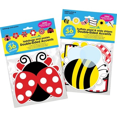 Barker Creek Ladybugs & Bumblebees Accent 2-Pack  72 Pieces/Set BC3711