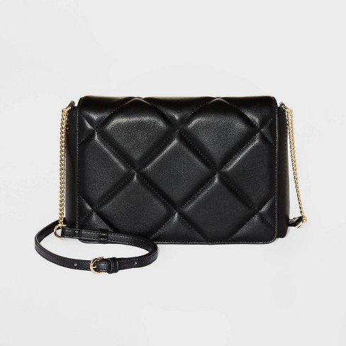 Square Woven Crossbody Bag - A New Day™ Black