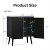 FONTOI 23.6" Storage Cabinet, Sideboard Buffet Cabinet with Adjustable Shelf, Modern Fluted Buffet Cabinet for Dining Room, Black, 23.6*"11.8*"27.6" - 3 of 4