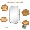 TEHOME Surface and Recessed Mount Rectangular Stainless Steel Metal Framed Bathroom Medicine Cabinet with Mirror - 3 of 4