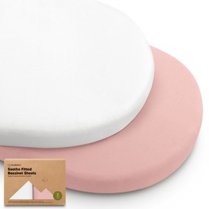 KeaBabies Organic Bassinet Sheet for Baby Girls, Boys, 2-Pack Soothe Bassinet Fitted Sheets, Bedside Bassinet Mattress Sheet - 1 of 4