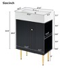 NicBex 21.6" Bathroom Vanity with Sink, Bathroom Cabinet Storage with 2 Spacious Drawers and 2 Open Shelf for Bathroom, Black - 2 of 4