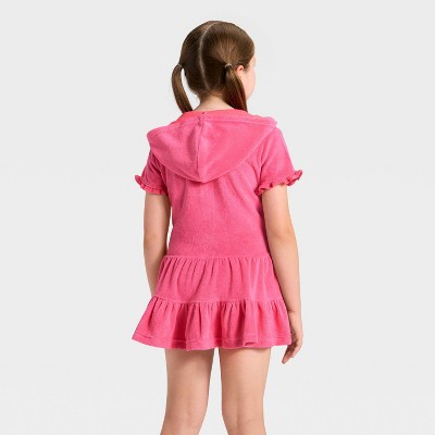 Детские купальники Cat & Jack Girls' Ruffle Terry Zip-Up Swimsuit Cover-Up - Cat & Jack™ White L — фото 2