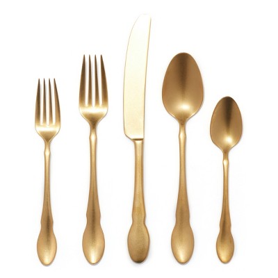 Gourmet Settings 20pc Birch Silverware Set Gold