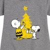 - Peanuts - Xmas Charlie And Snoopy Graphic Short Sleeve Fleece Dress - 2 of 4
