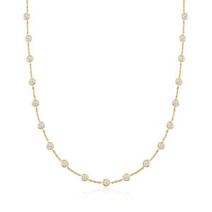 Ross-Simons 10.00 ct. t.w. Bezel-Set CZ Station Necklace in 18kt Gold Over Sterling - 1 of 4