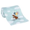 Bedtime Originals Up Up & Away Bear/Balloon/Cloud Soft Blue Fleece Baby Blanket - 3 of 4