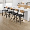 Counter-Height Bar Stool Set with Armrest, Footrest, Soft Back, and Cushioned Seat – Metal Barstools Set for Kitchen Islands and Counters - 2 of 4