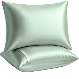 BLISSFORD Satin Pillowcase with Zipper, Satin Pillow Cases 2 Pack, Silk Pillow Cover - 1 of 4