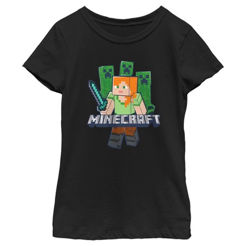 Minecraft Creeper Ssssssss Youth Boy's White T-shirt-medium : Target