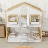 NicBex Twin over Twin Bunk Bed House Shape Wooden Bed Frame with Windows, Inclined Ladder and Full Length Guardrail, No Box Spring Required - 2 of 4