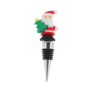 Unique Bargains Santa Claus Bottle Stopper Zinc Alloy ABS Silicone 1Pc - 1 of 3
