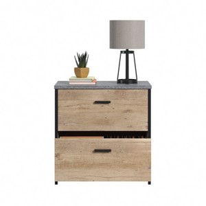 GDFStudio Harper Lateral File Cabinet with Drawers and Metal Frame - 1 of 4