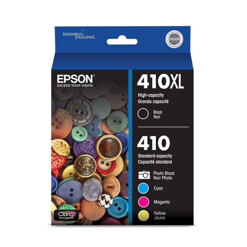 Epson 410XL Black &#38; Standard Capacity Photo Black - C/M/Y Ink Cartridges Combo 5pk (T410XL-BCS), 1 of 7