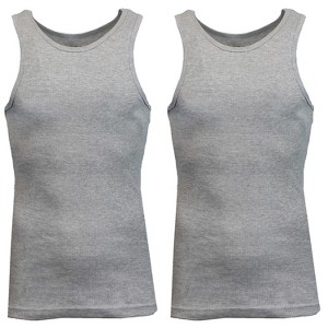 Galaxy By Harvic Men's Heavyweight Ribbed Tank Top-2 Pack - 1 of 4