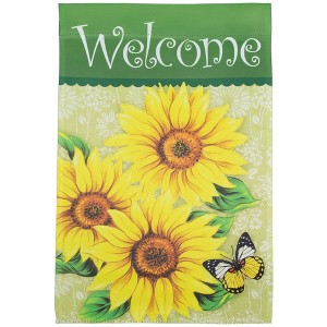 Northlight Welcome Sunflowers and Butterfly Spring Outdoor Garden Flag 18" x 12.5" - 1 of 4