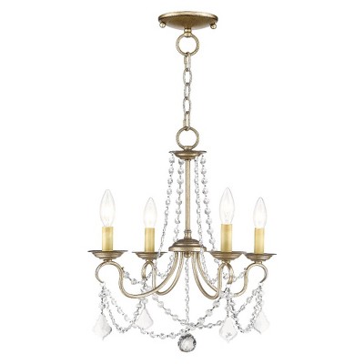 Livex Lighting Pennington 4 - Light Chandelier in  Antique Silver Leaf