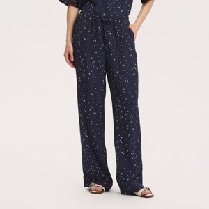 Women's High-Rise Full Leg Satin Pull-On Pants - A New Day™ Navy